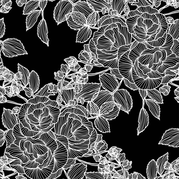 Motif floral sans couture — Image vectorielle