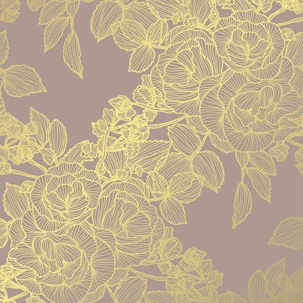 Motif floral doré — Image vectorielle