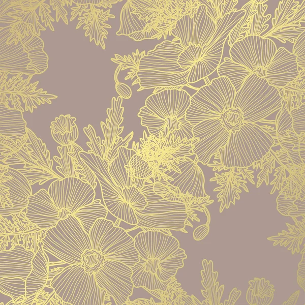 Golden floral pattern — Stock Vector