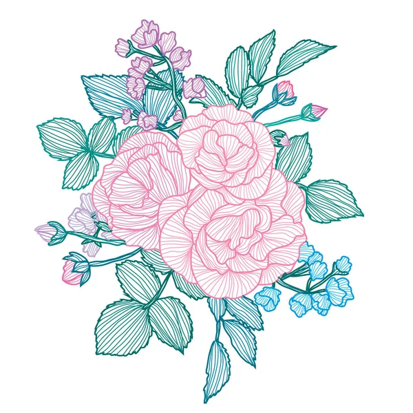 Elle çizilmiş çiçek dekorasyon