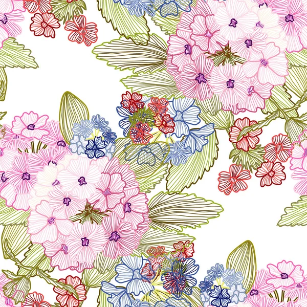 Bloemen naadloos patroon — Stockvector