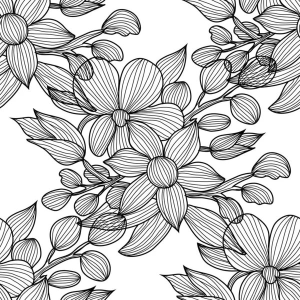 Bloemen naadloos patroon — Stockvector