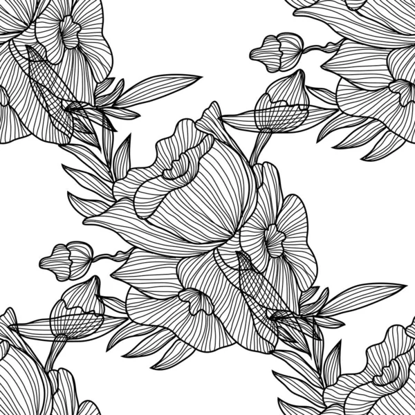 Motif floral sans couture — Image vectorielle