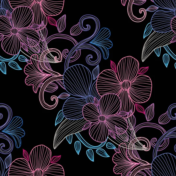 Bloemen naadloos patroon — Stockvector