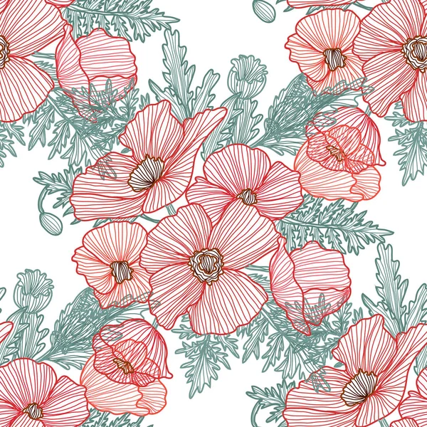 Motif floral sans couture — Image vectorielle