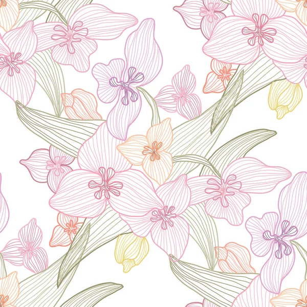 Bloemen naadloos patroon — Stockvector