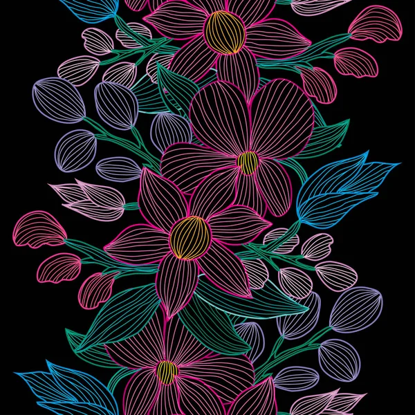 Bloemen naadloos patroon — Stockvector