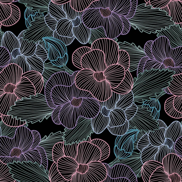 Motif floral sans couture — Image vectorielle