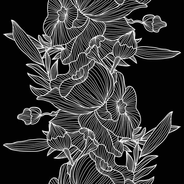 Bloemen naadloos patroon — Stockvector