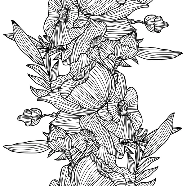 Bloemen naadloos patroon — Stockvector