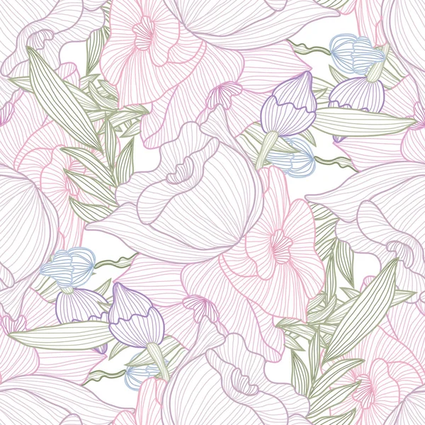 Motif floral sans couture — Image vectorielle