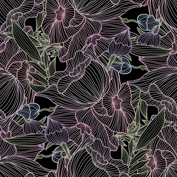 Bloemen naadloos patroon — Stockvector