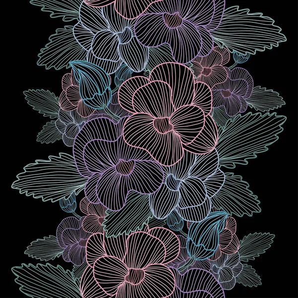 Bloemen naadloos patroon — Stockvector