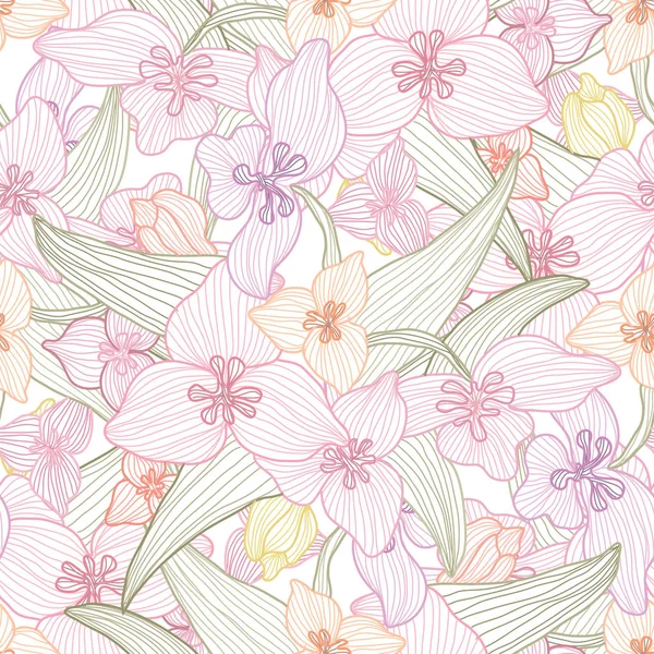 Bloemen naadloos patroon — Stockvector