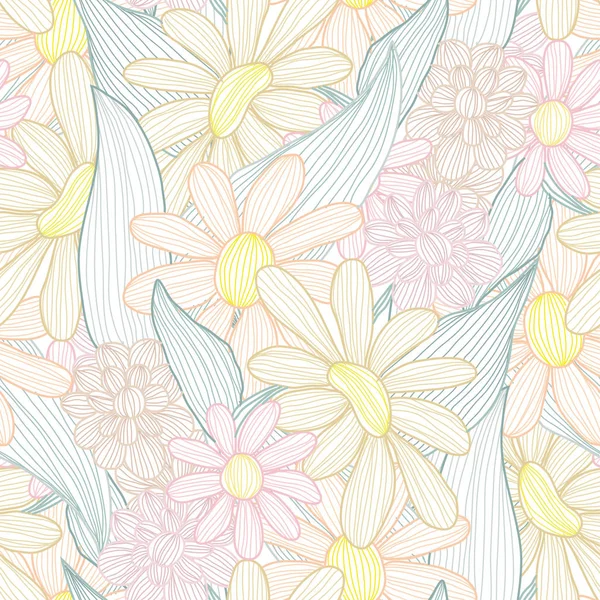 Bloemen naadloos patroon — Stockvector