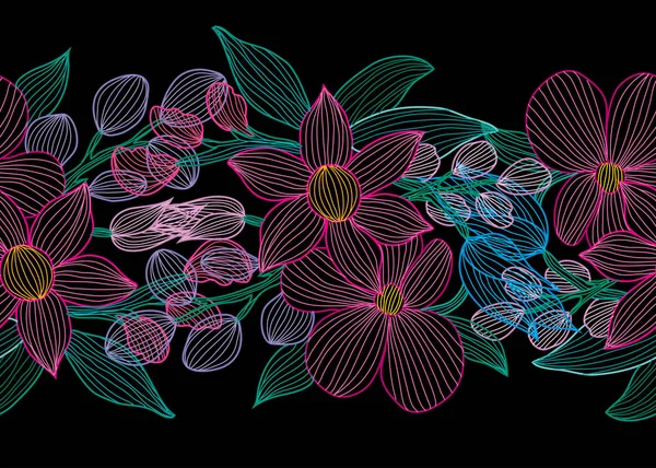 Bloemen naadloos patroon — Stockvector