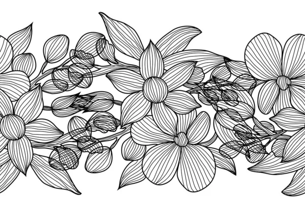 Bloemen naadloos patroon — Stockvector