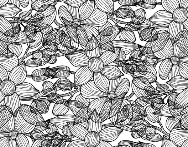 Bloemen naadloos patroon — Stockvector