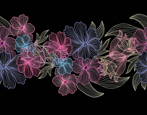 Motif floral sans couture — Image vectorielle