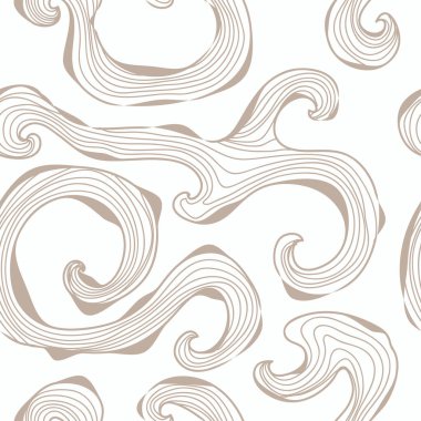 Dekoratif dalgalarla, dekoratif elementlerle zarif bir desen. Davetiyeler, kartlar, baskı, hediye paketi, imalat, tekstil, kumaş, duvar kağıtları için dalga deseni.