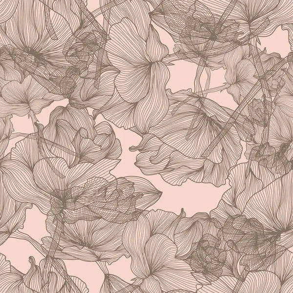 Elegantes Nahtloses Muster Mit Rosenblüten Designelemente Blumenmuster Für Einladungen Karten — Stockvektor