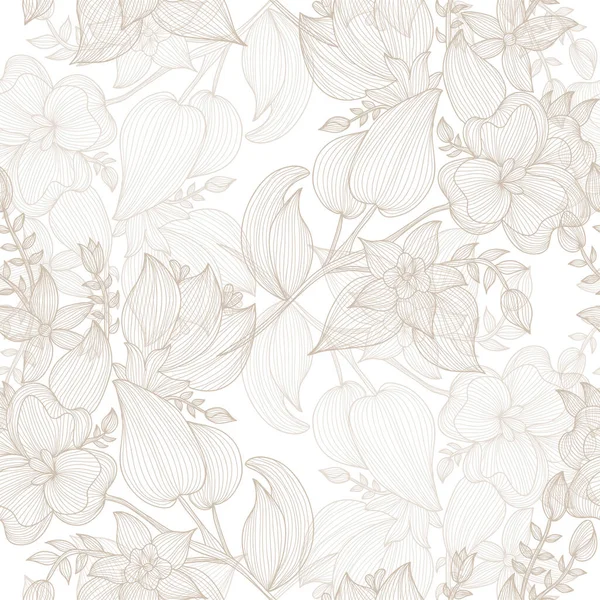 Elegant Naadloos Patroon Met Abstracte Bloemen Design Elementen Bloemen Patroon — Stockvector