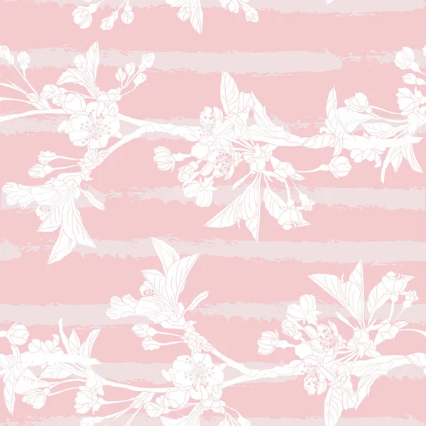 Elegante Naadloze Patroon Met Sakura Kersenbloesem Bloemen Design Elementen Bloemen — Stockvector