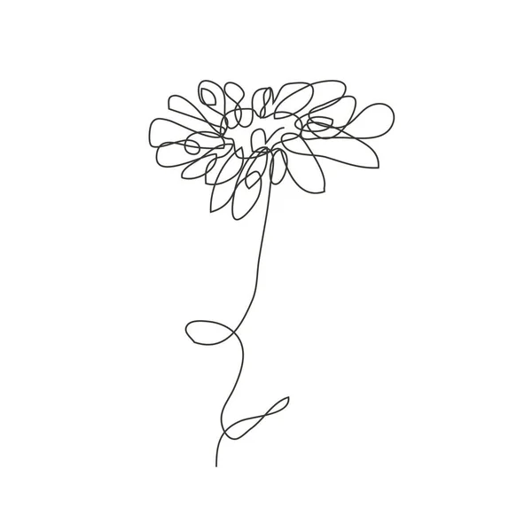 Dekoracyjny Ręcznie Rysowane Kwiat Rumianku Element Projektu Może Być Stosowany — Wektor stockowy