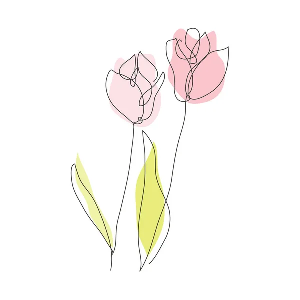 Декоративні Ручні Квіти Тюльпанів Елементи Дизайну Може Використовуватися Карт Запрошень — стоковий вектор