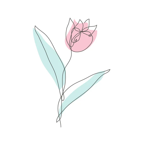 Dekorativní Ručně Kreslený Tulipán Květina Designový Prvek Lze Použít Karty — Stockový vektor