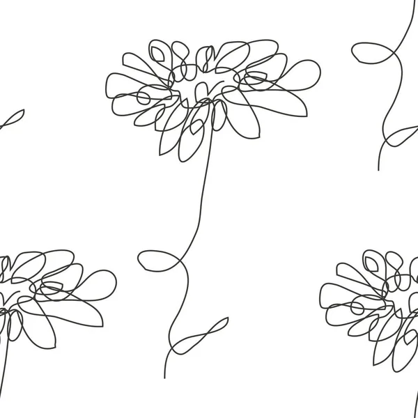 Papatya Çiçekleri Tasarım Elementleriyle Zarif Pürüzsüz Bir Desen Davetiyeler Için — Stok Vektör