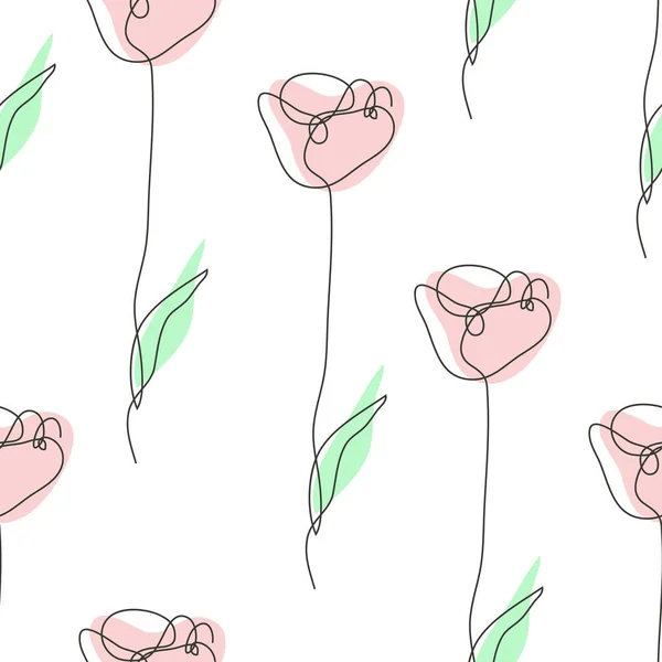 Elegant Naadloos Patroon Met Tulpenbloemen Design Elementen Bloemen Patroon Voor — Stockvector