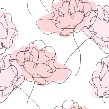 Zarif, aralıksız, gül çiçekli, tasarım elementleri. Davetiyeler, kartlar, baskı, hediye paketi, imalat, tekstil, kumaş, duvar kağıtları için çiçek deseni