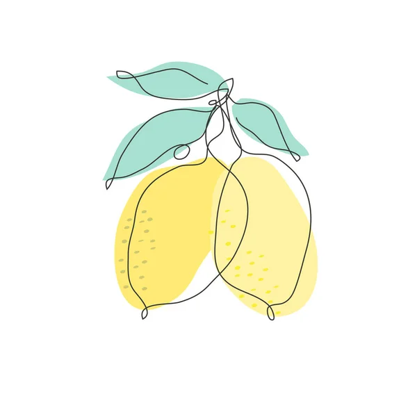 Mão Decorativa Frutas Limão Desenhadas Elementos Design Pode Ser Usado — Vetor de Stock
