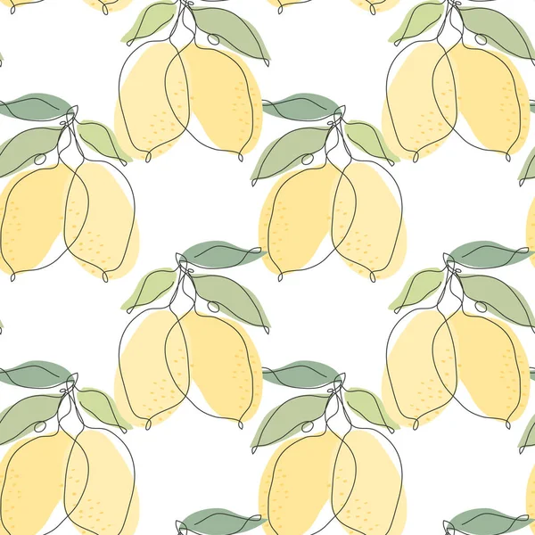 Élégant Motif Sans Couture Avec Des Fruits Citron Éléments Conception — Image vectorielle