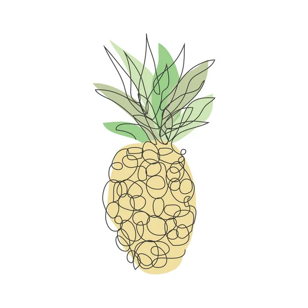 Dekorativní Ručně Kreslený Ananas Ovoce Designový Prvek Lze Použít Karty — Stockový vektor