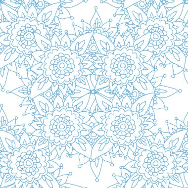 Elle çizilmiş mandalalarla, tasarım elementleriyle zarif, pürüzsüz bir desen. Davetiyeler için mandala deseni, tebrik kartları, hatıra defteri, baskı, hediye paketi, imalat