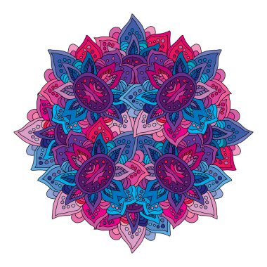 Dekoratif el çizimi mandala, tasarım elementi. Kartlar, davetiyeler, afişler, posterler, baskı tasarımı için kullanılabilir. Mandala arkaplanı