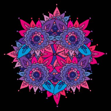 Dekoratif el çizimi mandala, tasarım elementi. Kartlar, davetiyeler, afişler, posterler, baskı tasarımı için kullanılabilir. Mandala arkaplanı