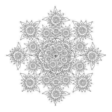 Dekoratif el çizimi mandala, tasarım elementi. Kartlar, davetiyeler, afişler, posterler, baskı tasarımı için kullanılabilir. Mandala arkaplanı