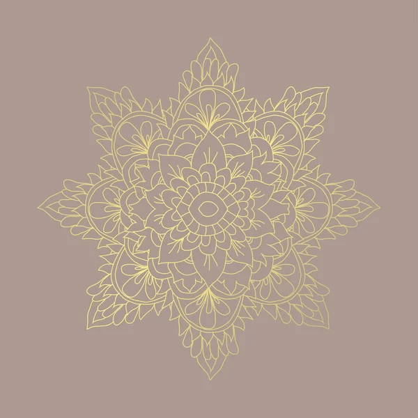 Dekoratív Kézzel Rajzolt Arany Mandala Design Elem Használható Kártyákhoz Meghívókhoz — Stock Vector