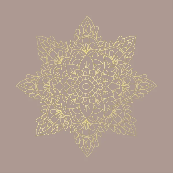 Dekorative Handgezeichnete Goldene Mandala Design Element Kann Für Karten Einladungen — Stockvektor