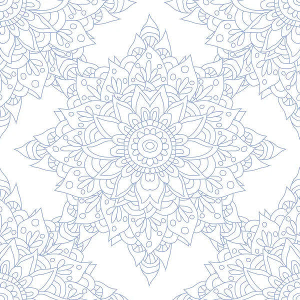 Elegant Naadloos Patroon Met Handgetekende Mandala Design Elementen Mandala Patroon — Stockvector