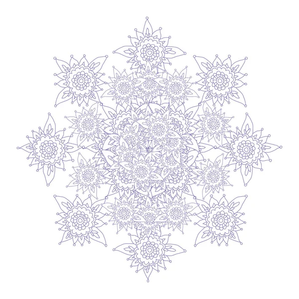 Mandala Floral Vectoriel Dessiné Main — Image vectorielle