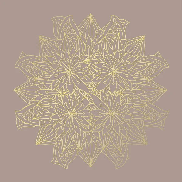 Dekorative Handgezeichnete Goldene Mandala Design Element Kann Für Karten Einladungen — Stockvektor