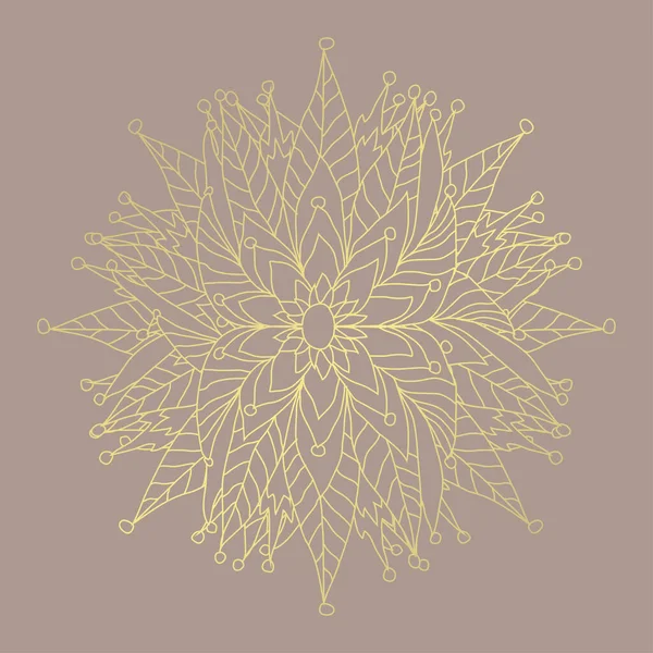 Dekorative Handgezeichnete Goldene Mandala Design Element Kann Für Karten Einladungen — Stockvektor