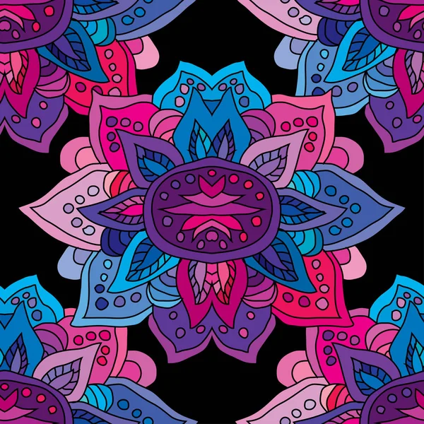 Elegantes Nahtloses Muster Mit Handgezeichneten Mandalas Designelementen Mandala Muster Für — Stockvektor