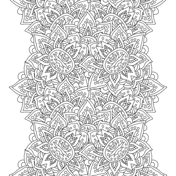 Elegant Naadloos Patroon Met Handgetekende Mandala Design Elementen Mandala Patroon — Stockvector