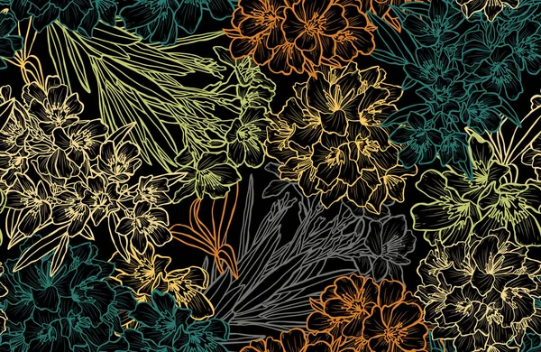 Элегантный Бесшовный Узор Олеандровыми Цветами Элементами Дизайна Цветочный Узор Приглашений — стоковый вектор