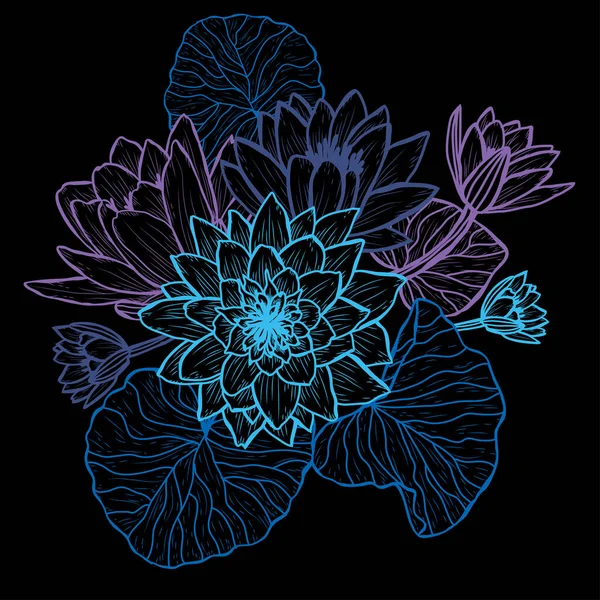 Dekorative Abstrakte Lotusblumen Gestaltungselemente Kann Für Karten Einladungen Banner Poster — Stockvektor